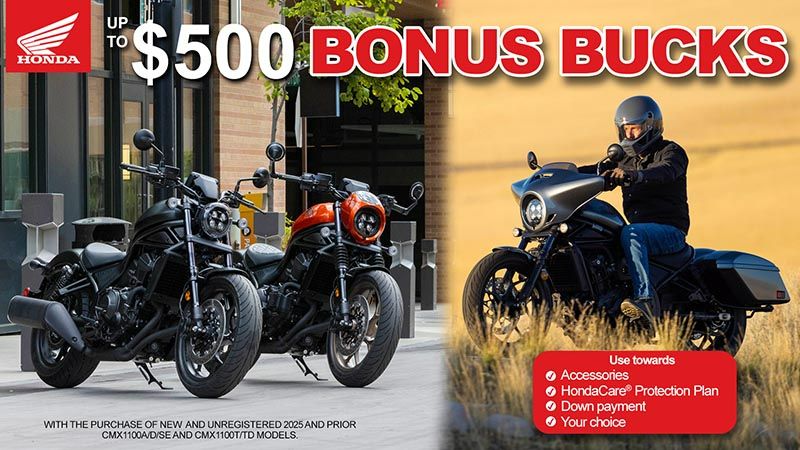 Honda - Up To $500 Bonus Bucks