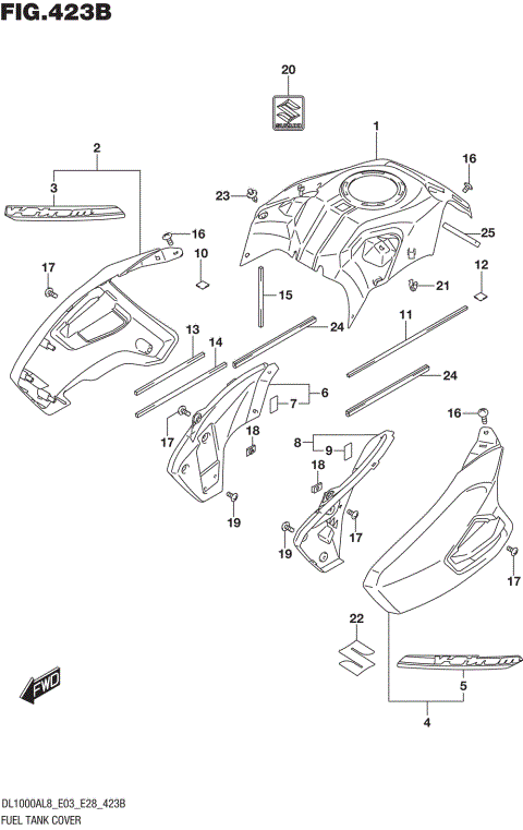 FUEL TANK COVER (DL1000AL8 E03) (FOR YVB