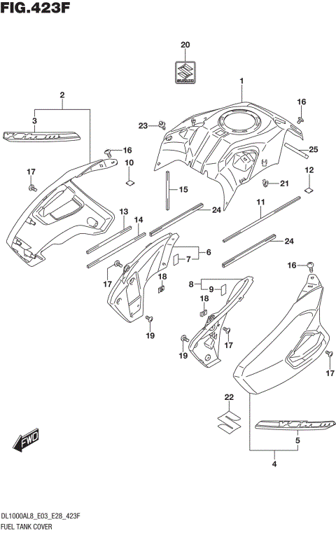 FUEL TANK COVER (DL1000AL8 E33) (FOR YVB