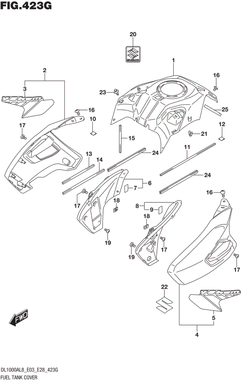 FUEL TANK COVER (DL1000XAL8 E03)