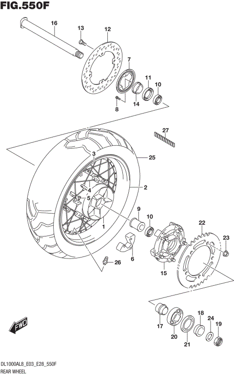 REAR WHEEL (DL1000XAL8 E33)