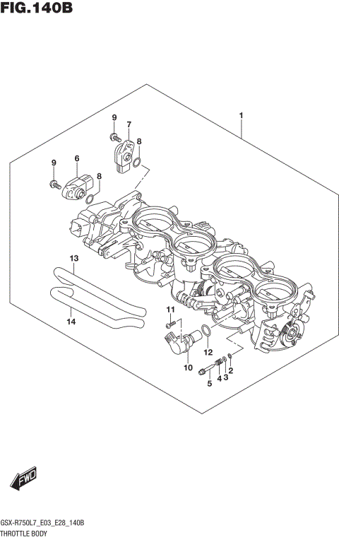 THROTTLE BODY (GSX-R750L7 E28)