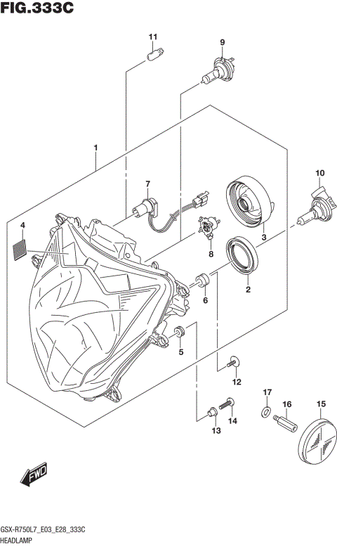 HEADLAMP (GSX-R750L7 E33)