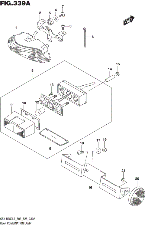 REAR COMBINATION LAMP (GSX-R750L7 E03)