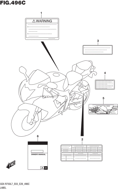 LABEL (GSX-R750L7 E33)