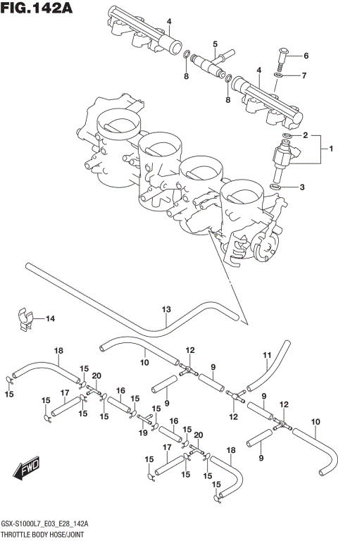 THROTTLE BODY HOSE/JOINT (GSX-S1000L7 E33)