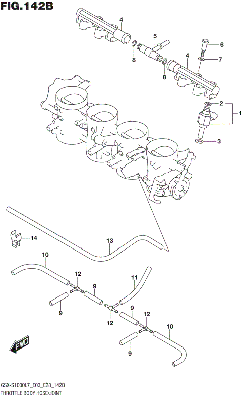 THROTTLE BODY HOSE/JOINT (GSX-S1000AL7 E03)