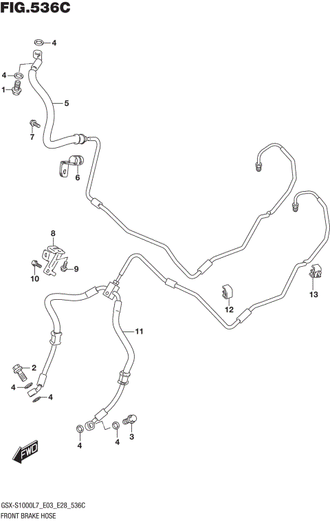 FRONT BRAKE HOSE (GSX-S1000AL7 E28)