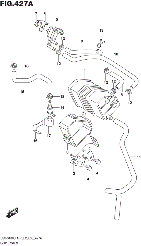 EVAP SYSTEM (GSX-S1000FAL7 E33)