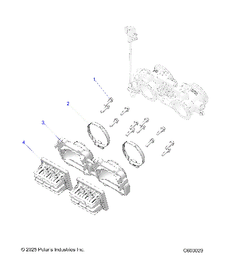 ENGINE, REED VALVE and THROTTLE BODY ADAPTOR - S26TDV8MS (C602045)