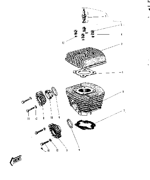 CYLINDER HEAD/CYLINDER ('69-'73)