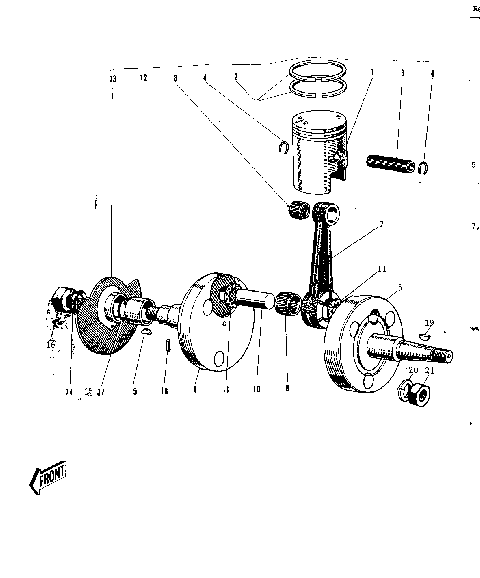 CRANKSHAFT/PISTON /ROTARY VALVE ('69-'73