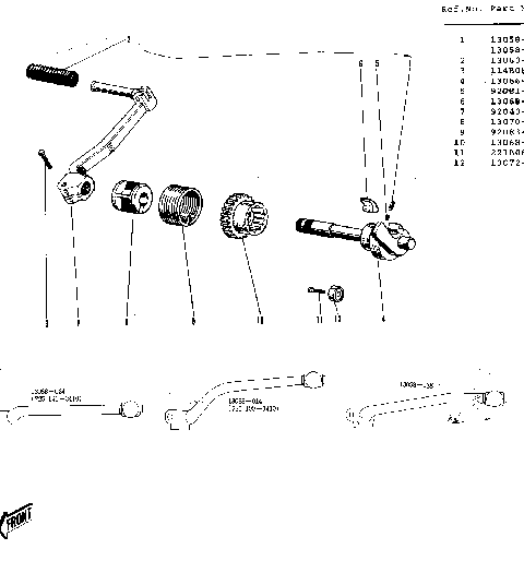 KICKSTARTER MECHANISM ('69-'73)