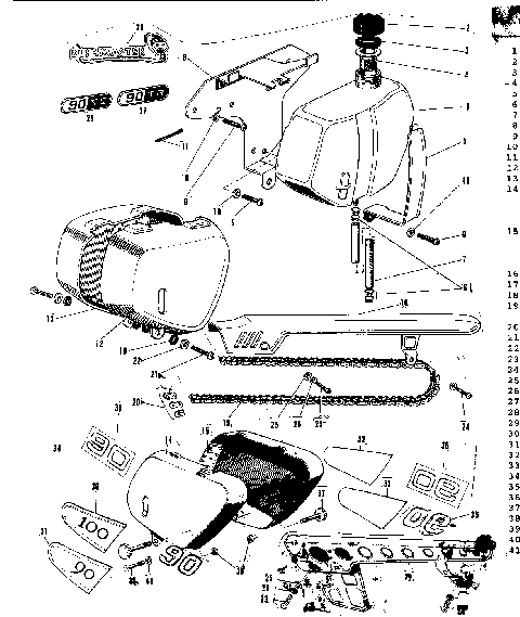 OIL TANK/CHAIN COVER/CHAIN/SIDE COVER ('