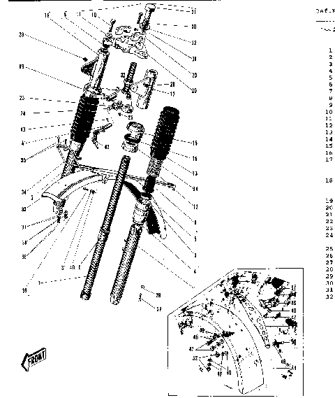 FRONT FORK  ('69-'73)
