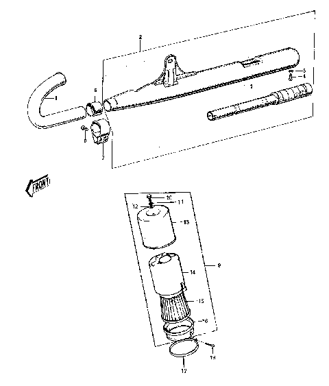AIR CLEANER/MUFFLER ('74-'75)