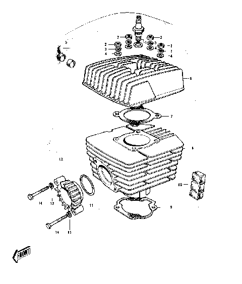 CYLINDER HEAD/CYLINDER ('74-'75)