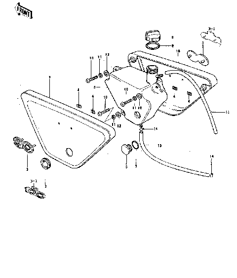 SIDE COVERS/OIL TANK ('74-'75)