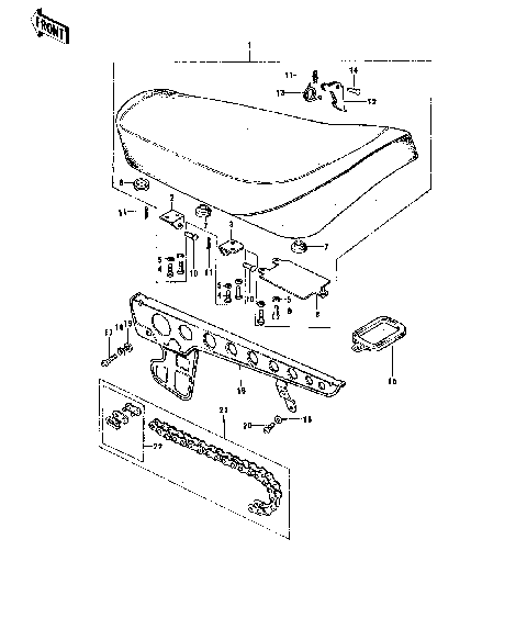 SEAT/CHAIN COVER/CHAIN ('74-'75)