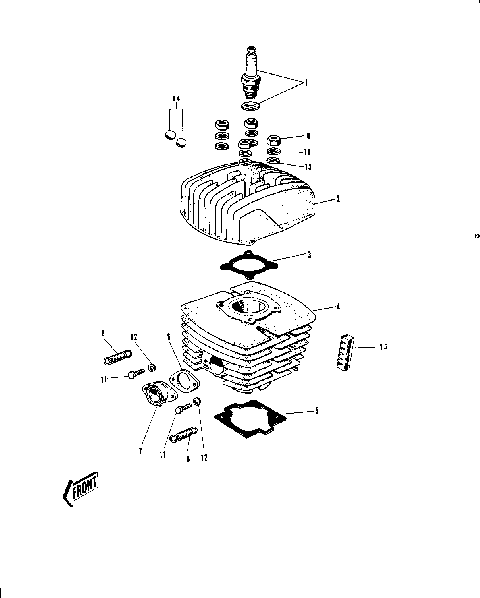 CYLINDER HEAD/CYLINDER ('70-'73)