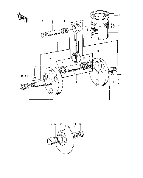 CRANKSHAFT/PISTON/ROTARY VALVE ('70-'73)