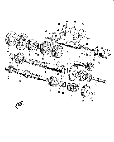 TRANSMISSION/CHANGE DRUM 1/2 ('70-'73)