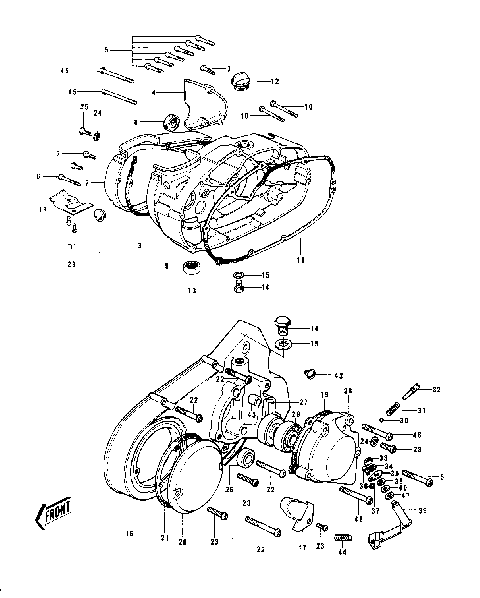 ENGINE COVERS 1/2 ('74-'75)