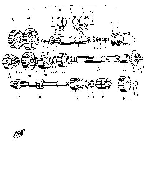 TRANSMISSION/CHANGE DRUM ('72-'73 G5-A)