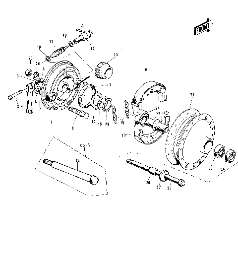 FRONT HUB/BRAKE ('72-'73 G5-A)