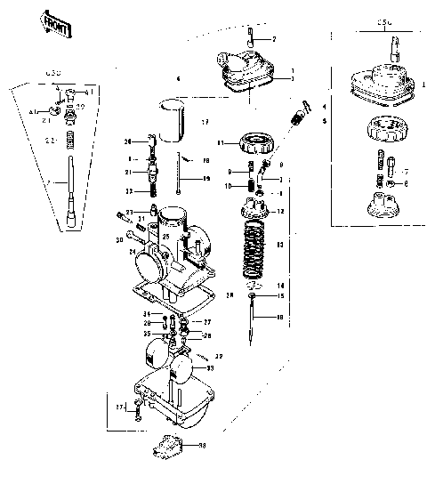 CARBURETOR ('74-'75 B/C)
