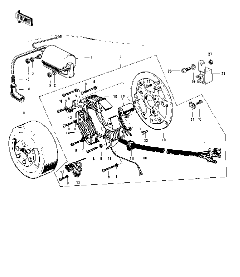 IGNITION/GENERATOR/RECTIFIER ('74-'75 B/