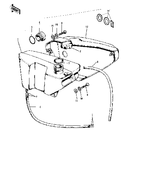 SIDE COVER/OIL TANK ('74-'75 B/C)
