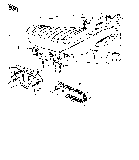 SEAT/CHAIN COVER/CHAIN ('74-'75 B/C)