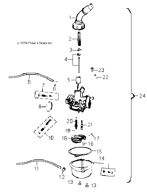 ENGINE, CARBURETOR - A07FA09AA/AB (49ATVCARB07OTLW90)