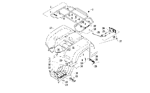 REAR RACK, BODY PANEL, AND FOOTWELL ASSEMBLIES [96431]