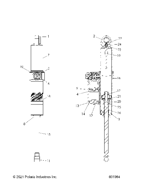 SUSPENSION, SHOCK, REAR TRACK - S24TKL8RS (601984)