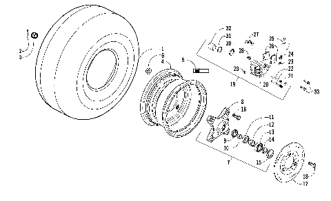 FRONT WHEELS AND BRAKE ASSEMBLY [85451]
