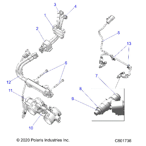 FUEL SYSTEM, RAIL, LINES and THROTTLE BODY - S21EHK8RC ALL OPTIONS (C601736)