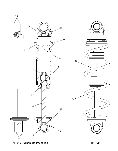 SUSPENSION, SHOCK, FRONT TRACK, MONOTUBE 7045530 - S24TFM9BS/9BE (601541)