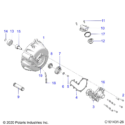 ENGINE, COOLING SYSTEM and WATER PUMP - A25SXD95A9 (C101431-26)