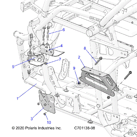 CHASSIS, ENGINE AND REAR DRIVELINE MOUNTING - Z23RMU2KAN/BN (C701138-08)