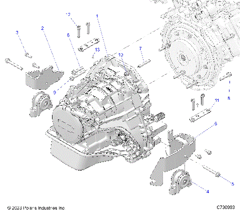 DRIVE TRAIN, TRANSMISSION MOUNTING - R25X6W1RB9/BD/BM (C730993)