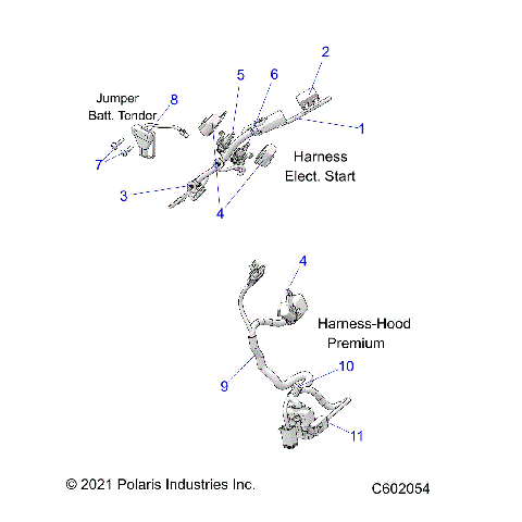ELECTRICAL, WIRE HARNESS, HOOD, ELEC. START - S23TGG8MS/TGY8MS (C602054)