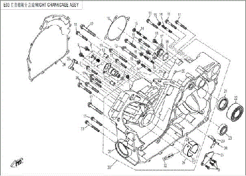 RIGHT CRANKCASE ASSY.