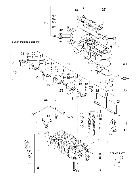 ENGINE, CYLINDER HEAD and BONNET - R14WH9EMD (49RGRCYLINDERHD14HIP)