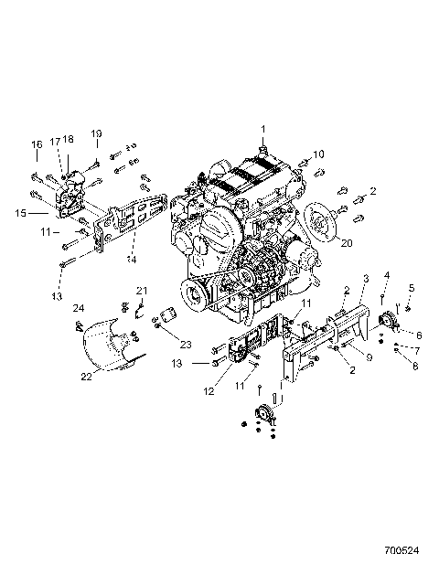 ENGINE, MOUNTING & LONG BLOCK - R16RVAD1A1 (700524)