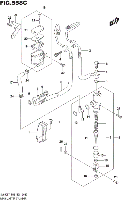 REAR MASTER CYLINDER (SV650AL7 E28)