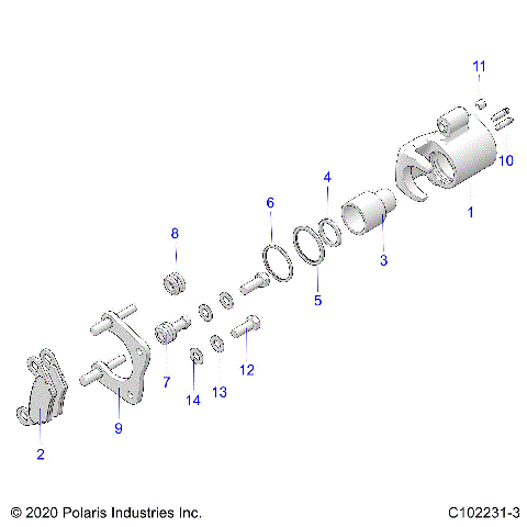 BRAKES, MIDDLE CALIPER - A23S6E57F1/FK (C102231-3)