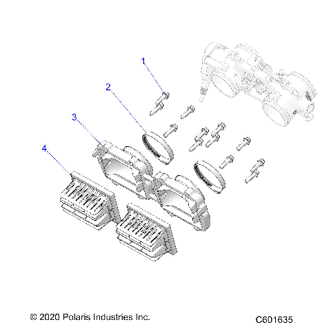 ENGINE, REED VALVE and THROTTLE BODY ADAPTOR - S21TDV8RS/8RE ALL OPTIONS (C601635)