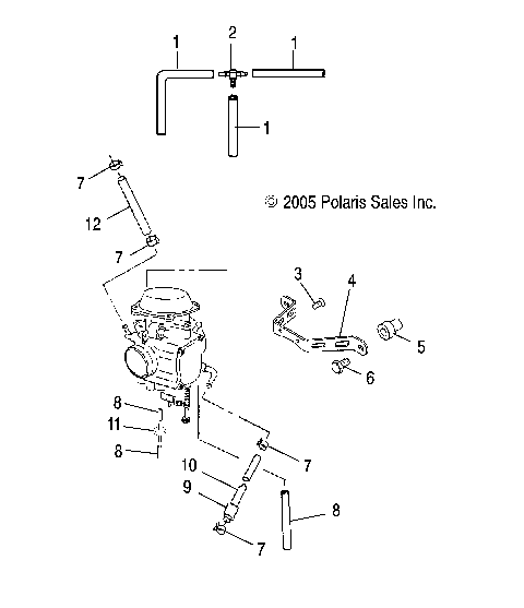 ENGINE, CARBURETOR MOUNTING/VENTING/FUEL LINES - A07CL50AA (4999201649920164A10)